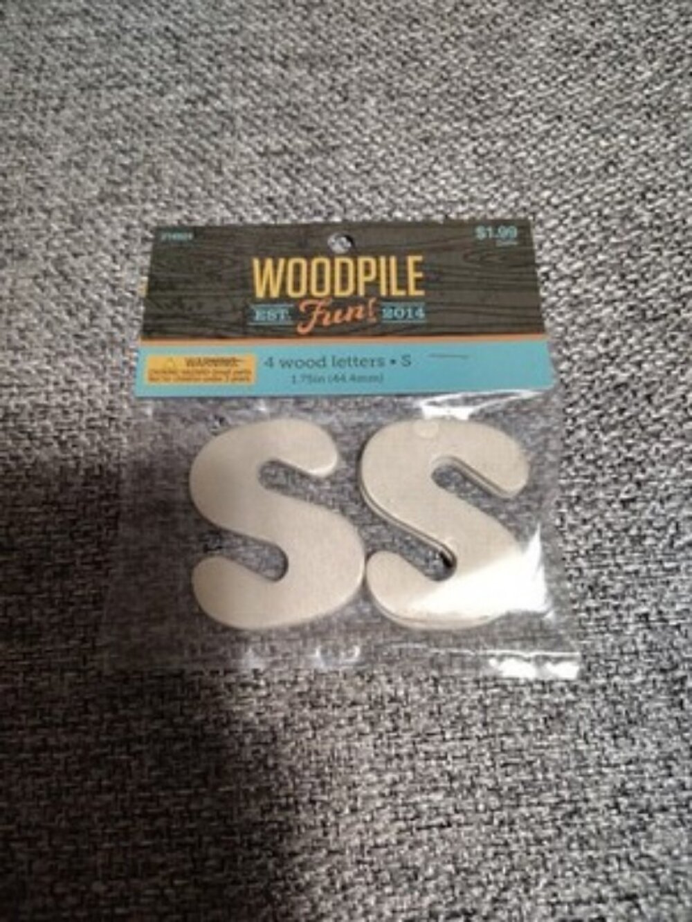 Hobby Lobby Woodpile 1.75” Wood Letters (4 Pieces Of Letter S) Still Sealed New